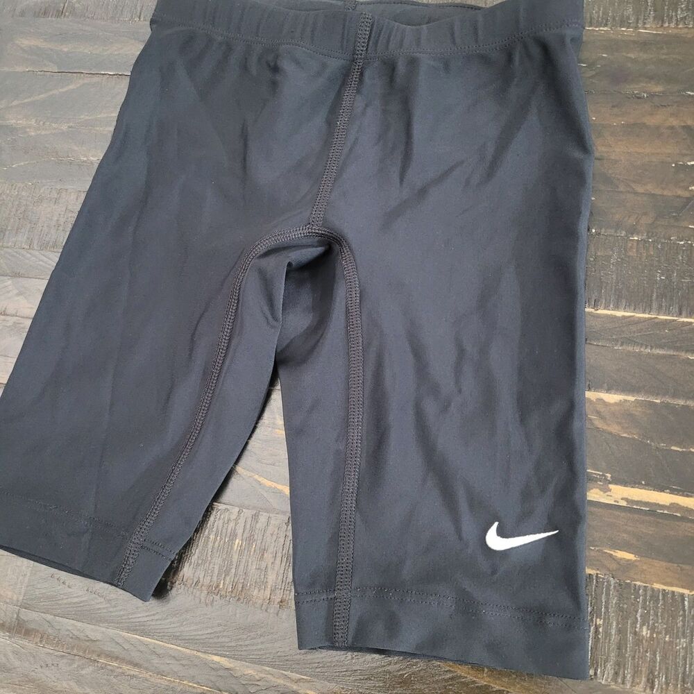 Nike Girls Compression Biker Shorts Size 26 Athletic Training Black